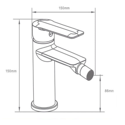 Rubinetto per bagno ultra moderno miscelatore orientabile bidet in ottone cromato lucido modello Sofi - enzoled