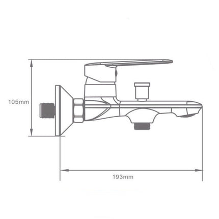 Rubinetto per bagno ultra moderno miscelatore orientabile vasca da bagno in ottone cromato lucido modello Sofi - enzoled