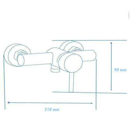 Rubinetto per bagno ultra moderno nero opaco miscelatore per box doccia modello Ray Black - enzoled