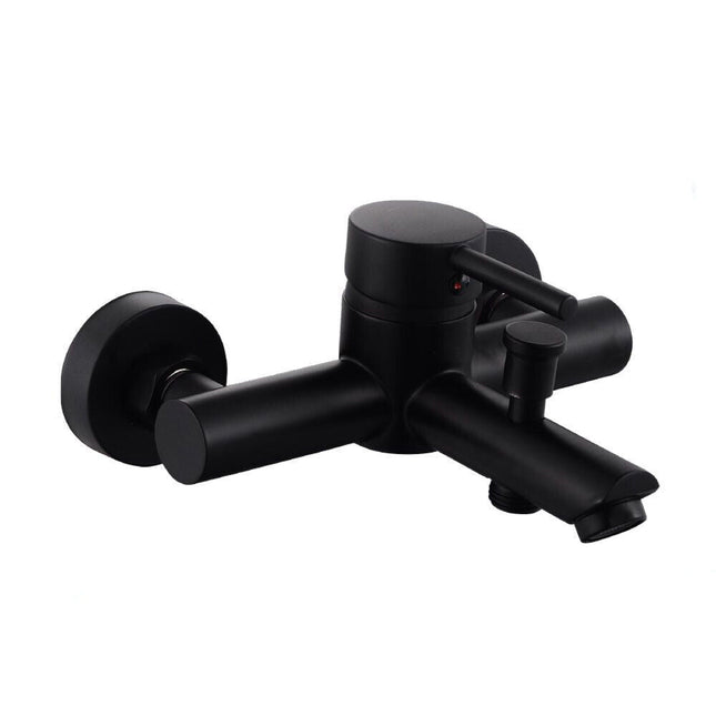 Rubinetto per bagno ultra moderno nero opaco miscelatore per vasca da bagno modello Ray Black - enzoled