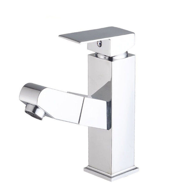 Rubinetto per lavabo da bagno con doccetta estraibile miscelatore a canna bassa getto diretto - enzoled