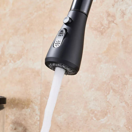 Rubinetto con doccetta estraibile a canna alta miscelatore da cucina 2 modalità di getto nero - enzoled