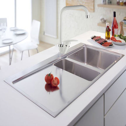 Rubinetto per lavello da cucina a canna alta quadrato miscelatore per lavandino bianco - enzoled