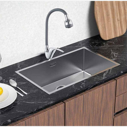 Miscelatore con doccetta canna alta girevole in silicone rubinetto da cucina 2 modalità di getto grigio - enzoled