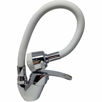 Miscelatore con doccetta canna alta girevole in silicone rubinetto da cucina 2 modalità di getto grigio - enzoled