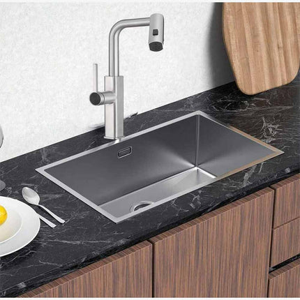 Rubinetto cucina estraibile con erogatore girevole 2 getti d’acqua miscelatore cromato lucido - enzoled