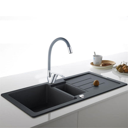 Rubinetto da cucina a canna alta flessibile ricoperta in silicone miscelatore da lavello orientabile - enzoled