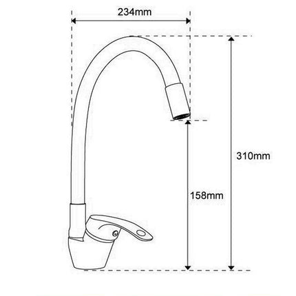 Rubinetto da cucina a canna alta flessibile ricoperta in silicone miscelatore da lavello orientabile - enzoled