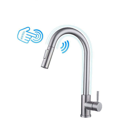 Rubinetto da cucina miscelatore touch con doccetta estensibile per lavello 2 modalità di getto canna alta - enzoled