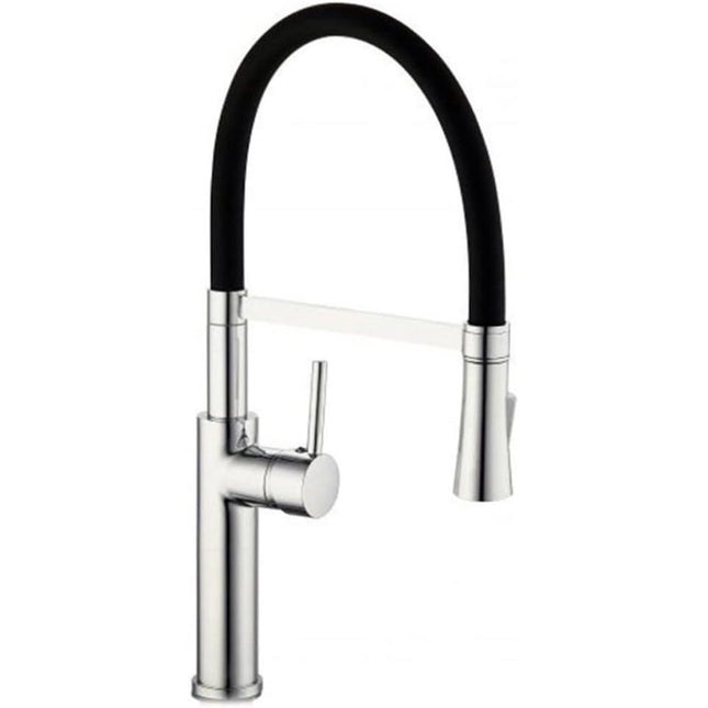 Rubinetto in acciaio con doccetta a canna in silicone alta miscelatore in da cucina 2 modalità di getto - enzoled