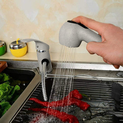 Rubinetto per lavello da cucina a canna bassa miscelatore per lavandino orientabile con doccetta estraibile avena - enzoled