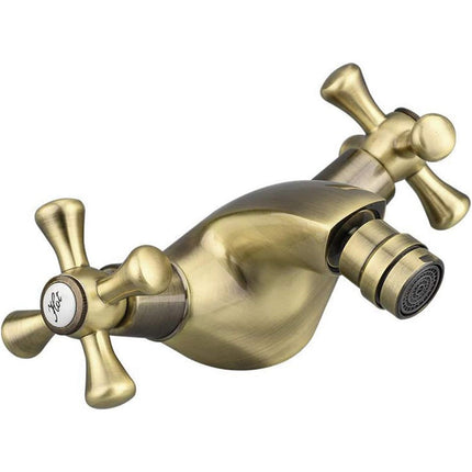 Rubinetto per bagno miscelatore doppio comando lavabo bidet vasca doccia in ottone bronzo opaco modello ROMA - enzoled