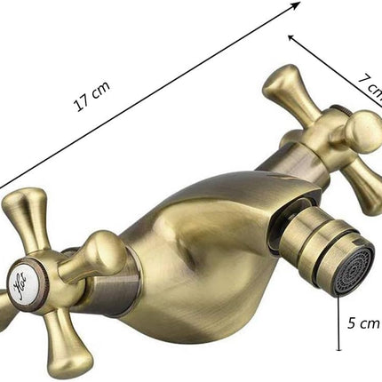 Rubinetto per bagno miscelatore doppio comando lavabo bidet vasca doccia in ottone bronzo opaco modello ROMA - enzoled