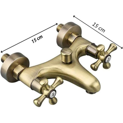 Rubinetto per bagno miscelatore doppio comando lavabo bidet vasca doccia in ottone bronzo opaco modello ROMA - enzoled