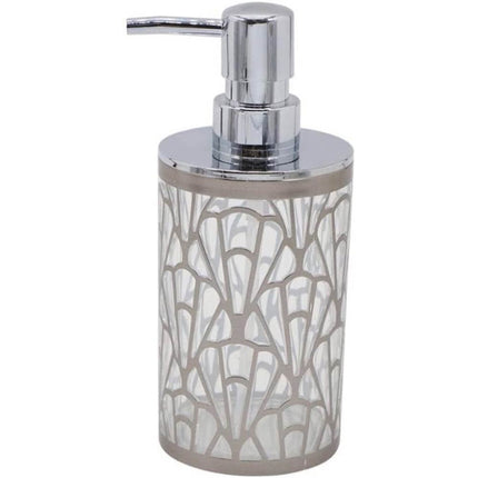 Set Accessori Bagno 3 Pezzi argento stile contemporaneo con Dispenser Sapone Bicchiere portaspazzolino piattino portasapone - enzoled