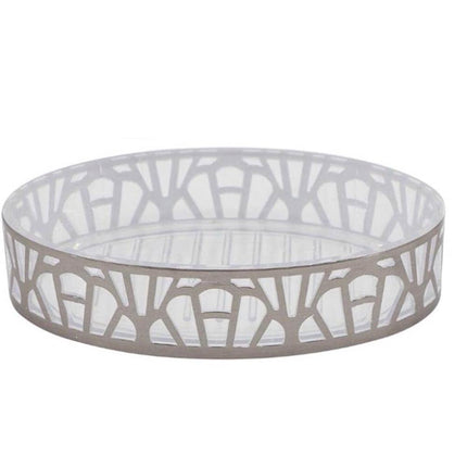 Set Accessori Bagno 3 Pezzi argento stile contemporaneo con Dispenser Sapone Bicchiere portaspazzolino piattino portasapone - enzoled