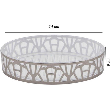 Set Accessori Bagno 3 Pezzi argento stile contemporaneo con Dispenser Sapone Bicchiere portaspazzolino piattino portasapone - enzoled