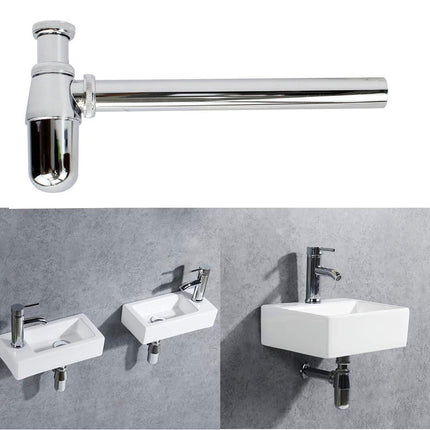 Sifone bottiglia ¼ cromato tubo di scarico per lavandino sotto lavabo cromato lucido - enzoled