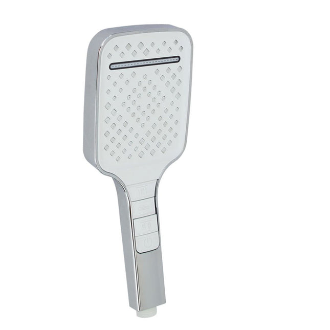 Soffione doccia quadrato moderno 3 modalità di getto tasto on/off doccetta attacco universale ½ - enzoled