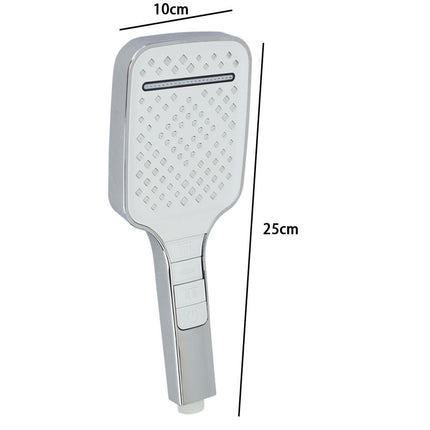 Soffione doccia quadrato moderno 3 modalità di getto tasto on/off doccetta attacco universale ½ - enzoled