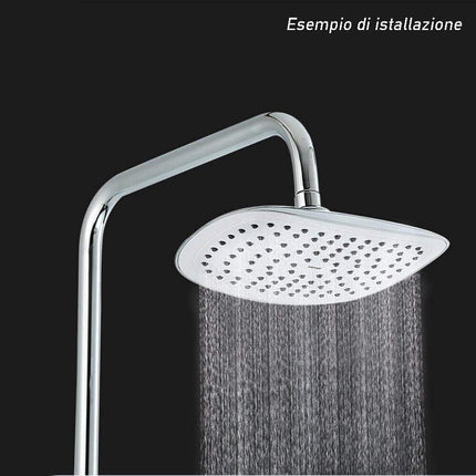Soffione per doccia da bagno quadrato multigetto effetto pioggia con filtro anticalcare ad alta pressione bianco - enzoled