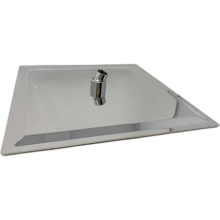 Soffione per doccia da bagno slim quadrato 30x30 cm effetto pioggia cromato attacco universale 1/2 - enzoled