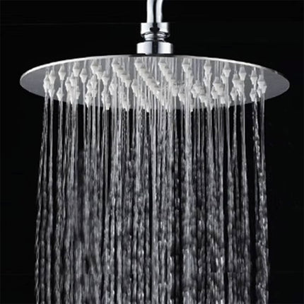 Soffione per doccia da bagno slim tondo 30 cm effetto pioggia cromato attacco universale 1/2 - enzoled