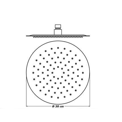 Soffione per doccia da bagno slim tondo 30 cm effetto pioggia cromato attacco universale 1/2 - enzoled