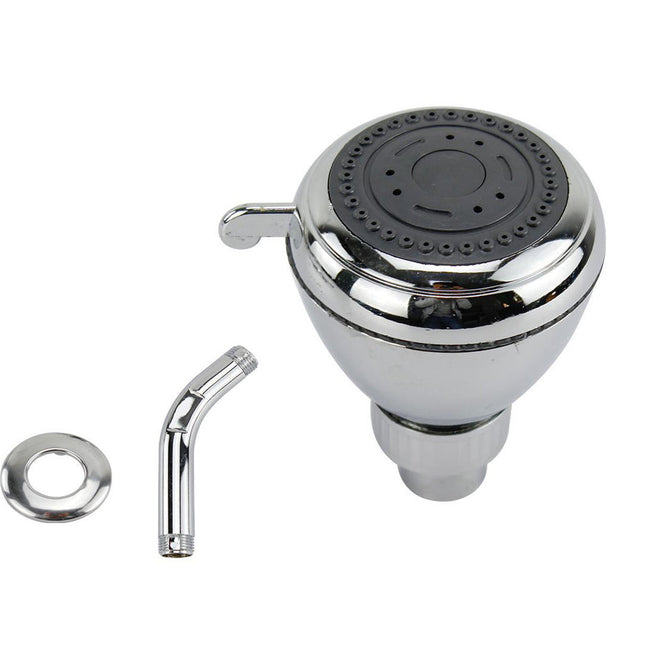 Soffione per doccia tondo 7.5 cm multigetto con regolatore getto cromato lucido staffa inclusa - enzoled