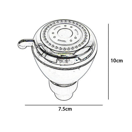 Soffione per doccia tondo 7.5 cm multigetto con regolatore getto cromato lucido staffa inclusa - enzoled