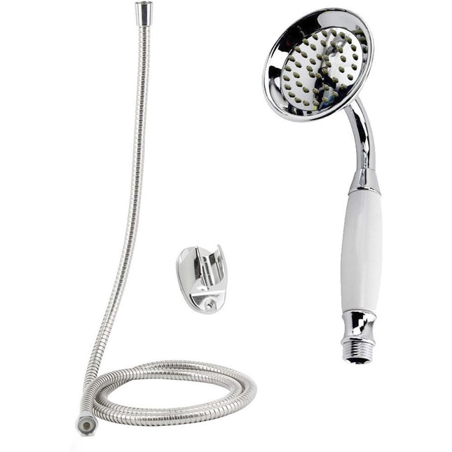 Soffione stile retrò con tubo flessibile da 1,8 metri doccetta a telefono con filtro doccia per bagno con supporto staffa a muro - enzoled