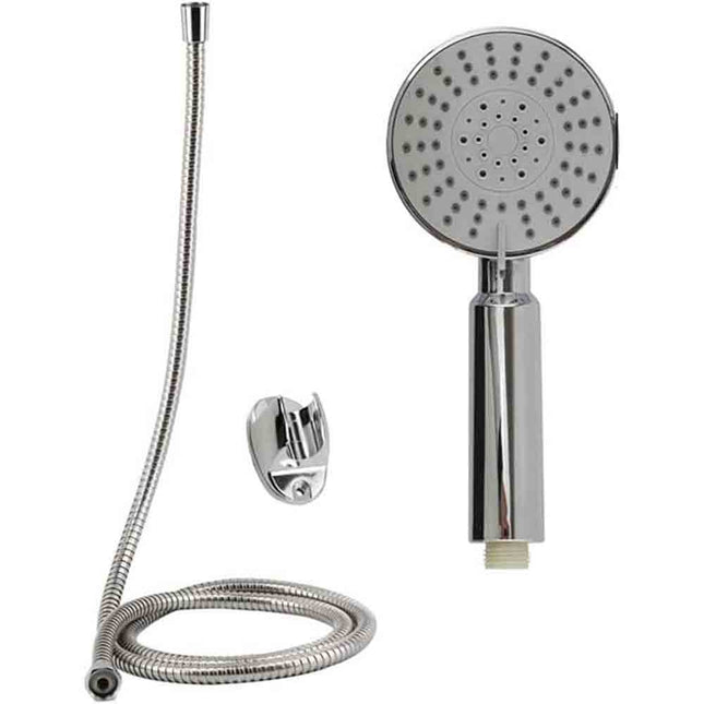 Soffione universale con supporto flessibile doccetta multigetto cromato lucido 1/2 - enzoled