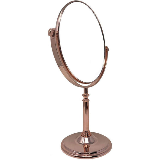 Specchio cosmetico ovale con zoom girevole oro rosa varie misure - enzoled