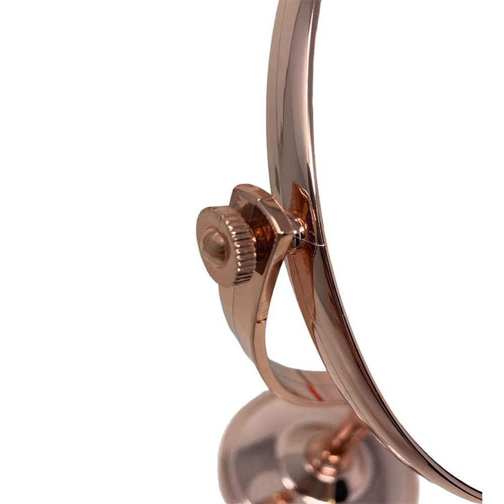 Specchio cosmetico ovale con zoom girevole oro rosa varie misure - enzoled