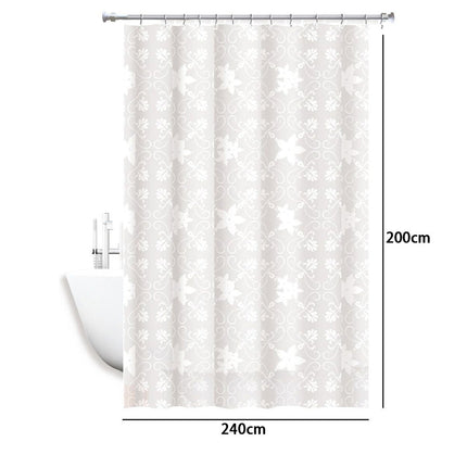 Tenda per doccia vasca da bagno bianca impermeabile pvc 12 ganci decorata con fiori da 200x180 cm e 200x240 cm - enzoled