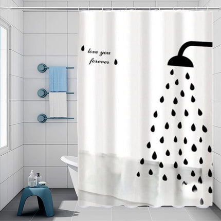 Tenda moderna per doccia vasca da bagno impermeabile pvc 12 ganci con decorato con soffione doccia 180x180 cm - enzoled