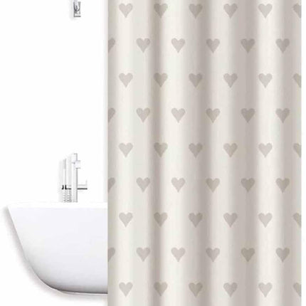 Tenda moderna per doccia vasca da bagno impermeabile pvc 12 ganci decorata con cuori 180x200 cm - enzoled