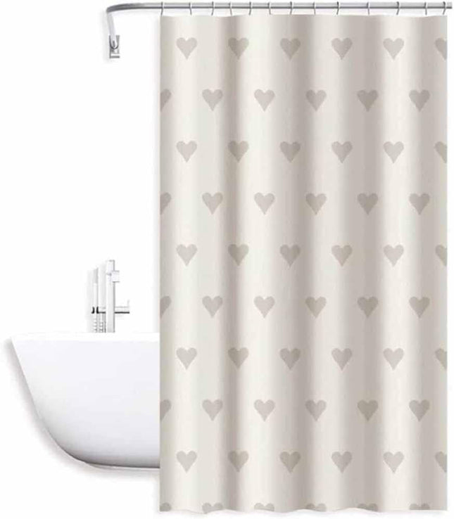 Tenda moderna per doccia vasca da bagno impermeabile pvc 12 ganci decorata con cuori 180x200 cm - enzoled