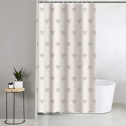 Tenda moderna per doccia vasca da bagno impermeabile pvc 12 ganci decorata con cuori 180x200 cm - enzoled