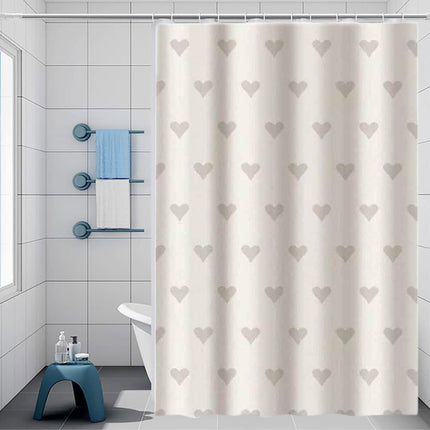 Tenda moderna per doccia vasca da bagno impermeabile pvc 12 ganci decorata con cuori 180x200 cm - enzoled