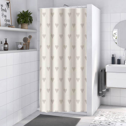 Tenda moderna per doccia vasca da bagno impermeabile pvc 12 ganci decorata con cuori 180x200 cm - enzoled