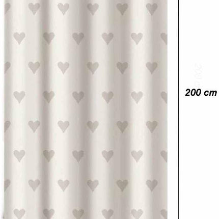 Tenda moderna per doccia vasca da bagno impermeabile pvc 12 ganci decorata con cuori 180x200 cm - enzoled