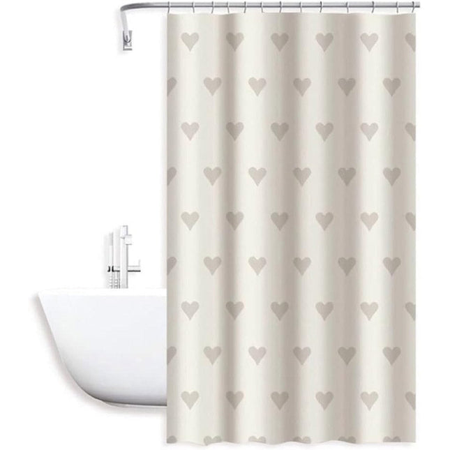 Tenda moderna per doccia vasca da bagno impermeabile pvc 12 ganci decorata con cuori 200x240 cm - enzoled