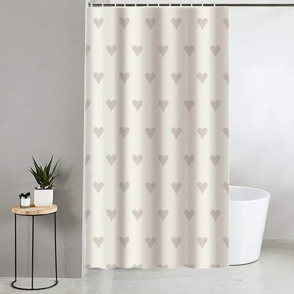 Tenda moderna per doccia vasca da bagno impermeabile pvc 12 ganci decorata con cuori 200x240 cm - enzoled