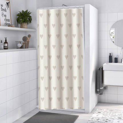 Tenda moderna per doccia vasca da bagno impermeabile pvc 12 ganci decorata con cuori 200x240 cm - enzoled