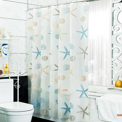 Tenda moderna per doccia vasca da bagno impermeabile pvc 12 ganci decorata con stelle marine 200x240 cm - enzoled