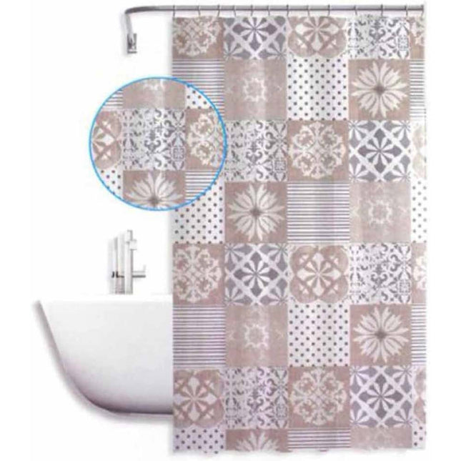 Tenda moderna per doccia vasca da bagno impermeabile pvc 12 ganci effetto mattonelle 180x180 cm - enzoled