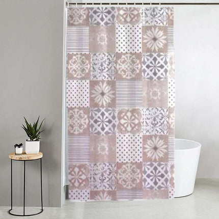 Tenda moderna per doccia vasca da bagno impermeabile pvc 12 ganci effetto mattonelle 180x180 cm - enzoled