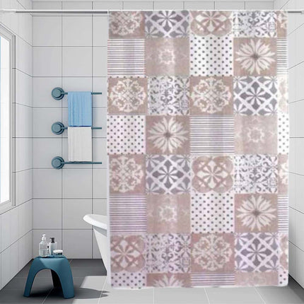 Tenda moderna per doccia vasca da bagno impermeabile pvc 12 ganci effetto mattonelle 180x180 cm - enzoled