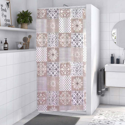 Tenda moderna per doccia vasca da bagno impermeabile pvc 12 ganci effetto mattonelle 180x180 cm - enzoled